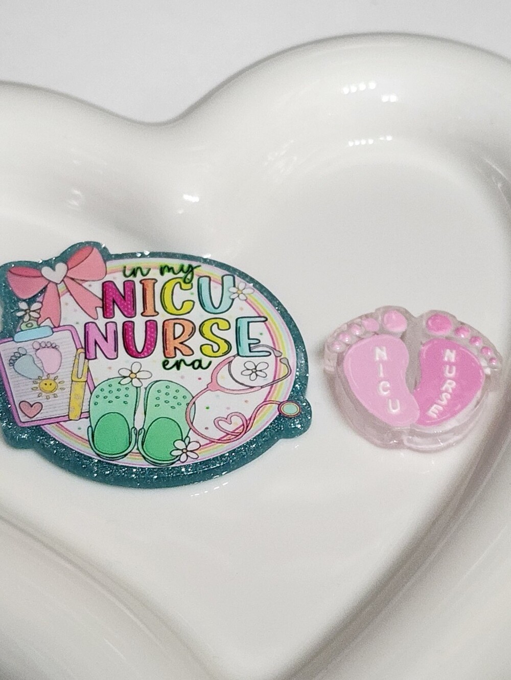 NICU Nurse Flatback Beads Babies Badge Craft Keychain Flats Planar Beaded Pen